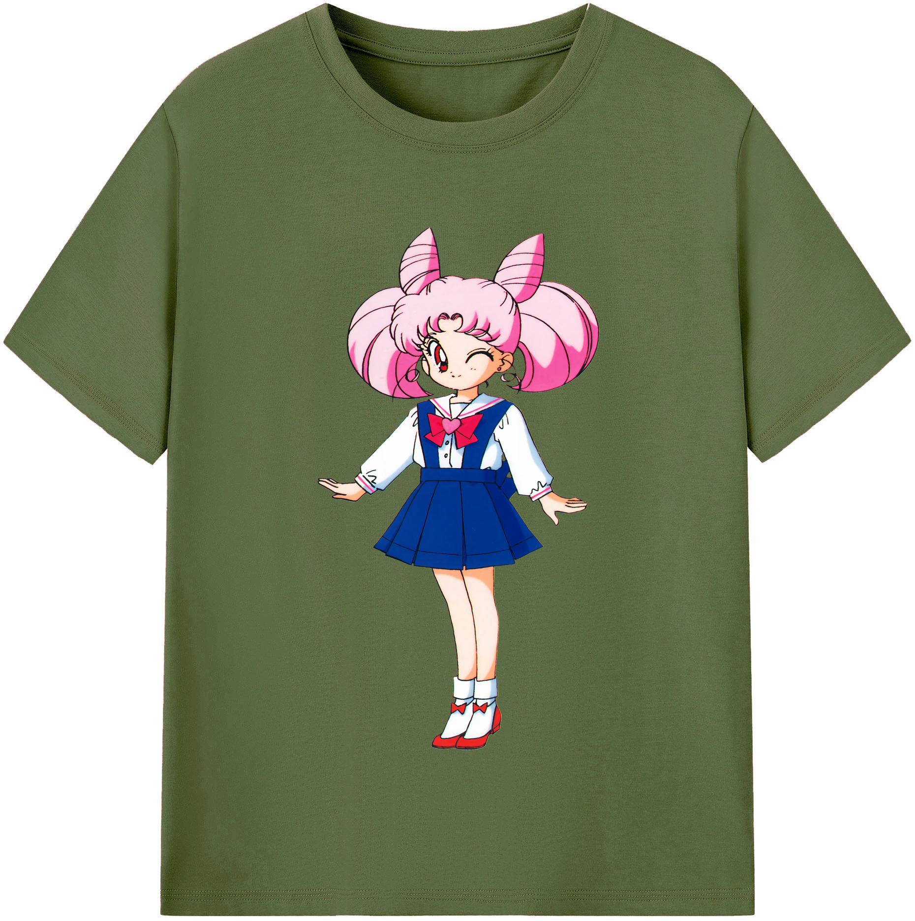 （画像用） 美少女戦士セーラームーン ちびうさ Sailor Moon Chibiusa Tsukino Usagi Small Lady Serenity 綿100％半袖Tシャツ（フロントプリント）